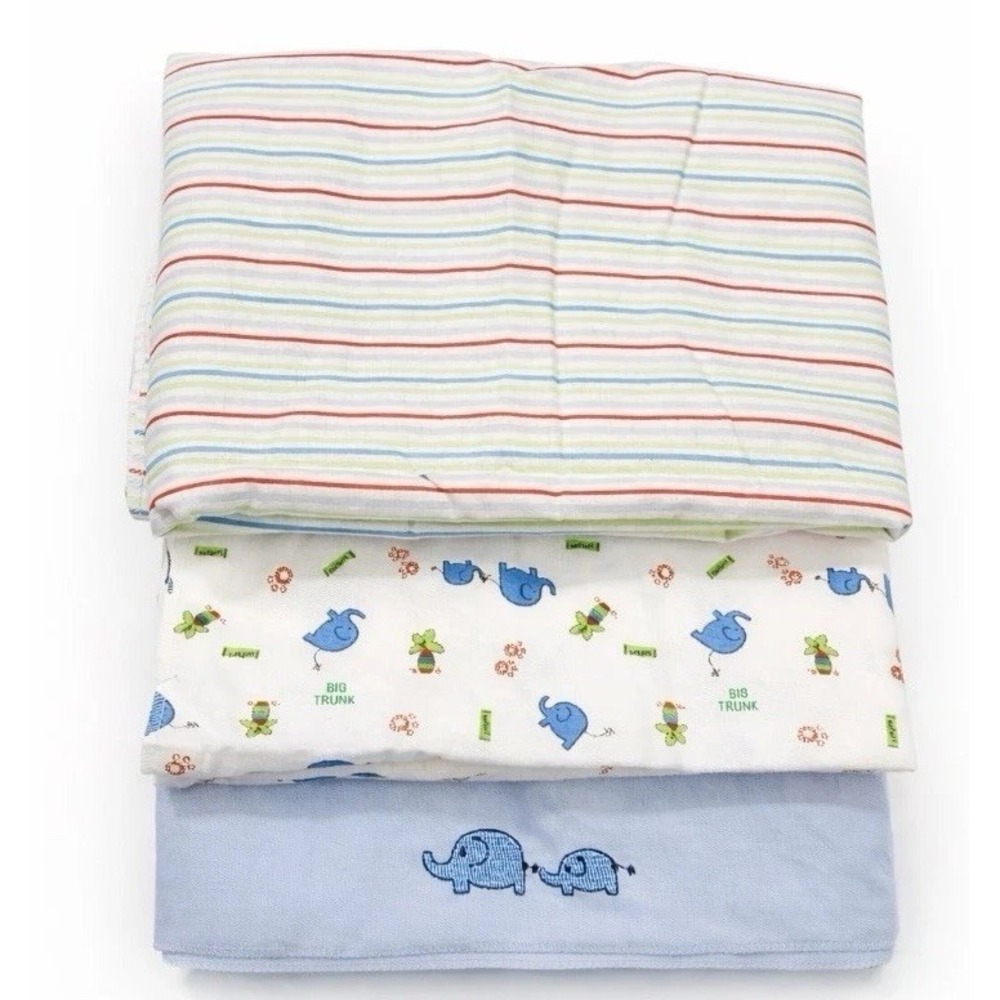 Baby Swaddle Blanket Set of 3 29x29 Cotton New Without Tags